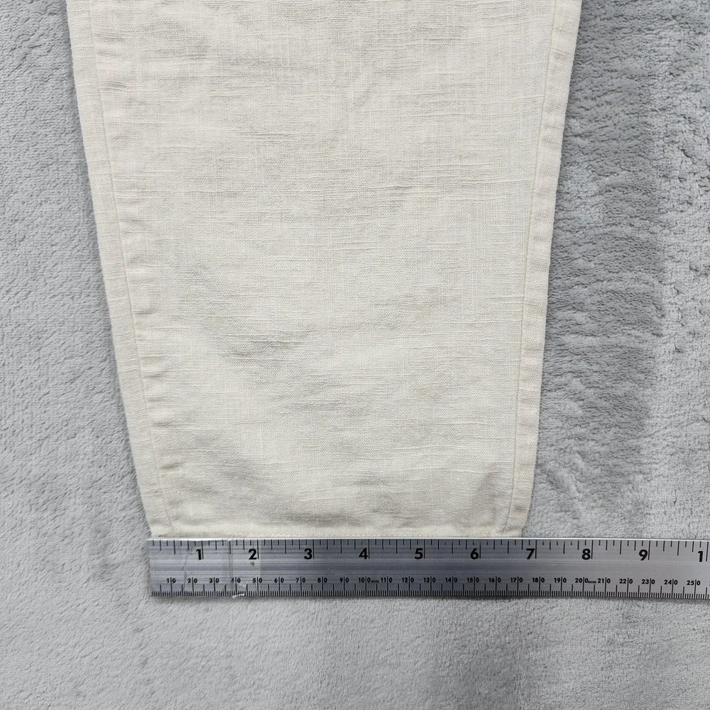Cotton On Pants Mens S Ivory East Coast Textured Linen Chino Relaxed Summer